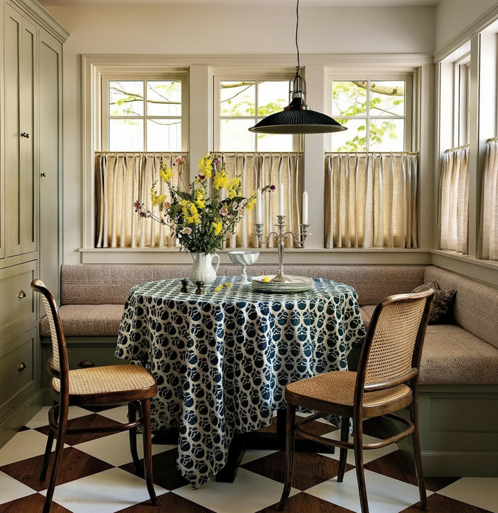 Lia Linen Pleated Cafe Curtains