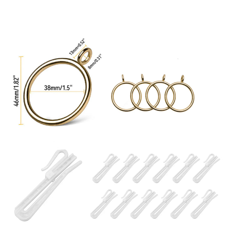 Metal Curtain Eyelet Rings Set