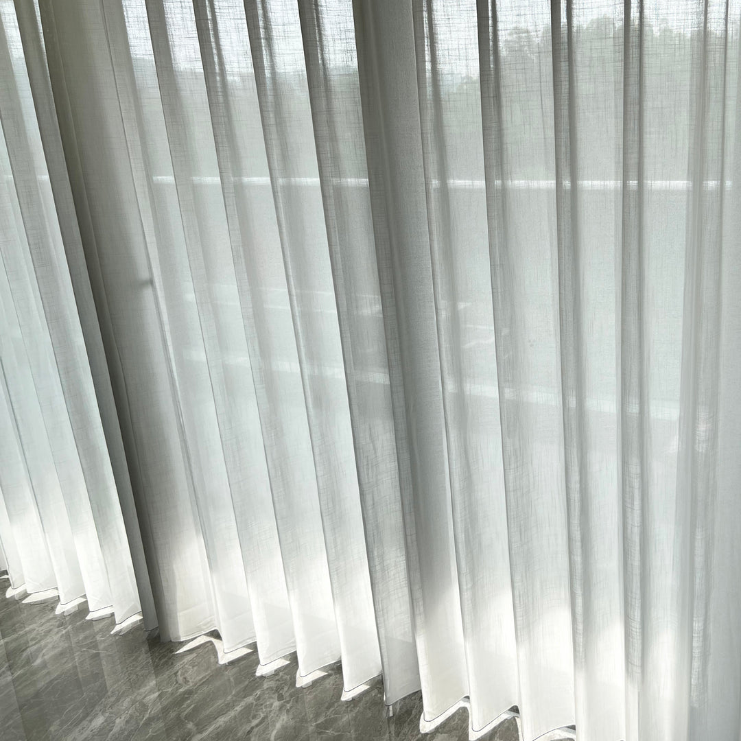 Flora Lightweight Sheer Curtain Pleated